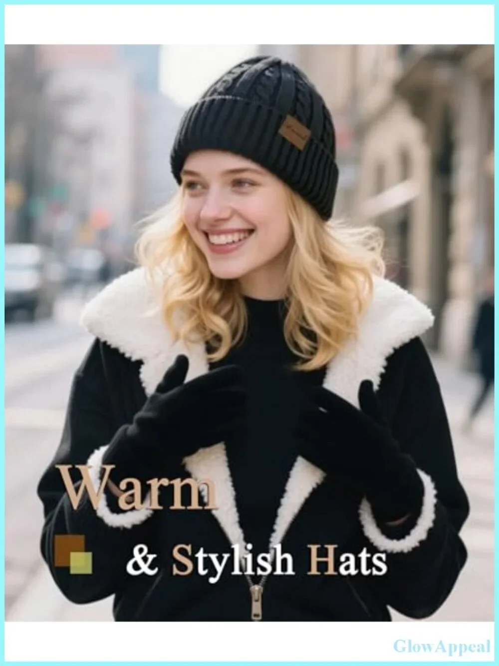 Women's Winter Hat Scarf Gloves Set Fleece Lined Touch Screen Beanie